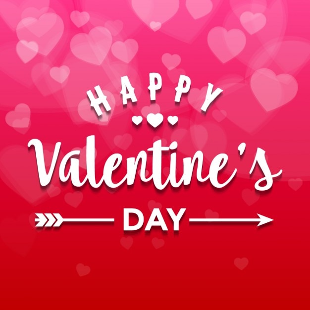 Free vector background for valentine with lettering and hearts