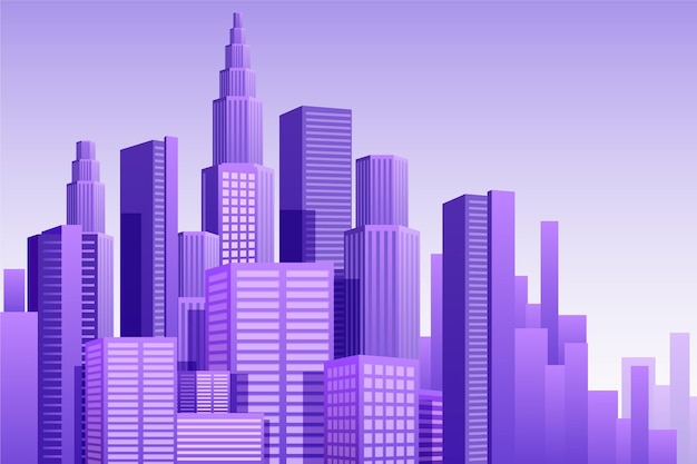Free vector background for video conference urban city