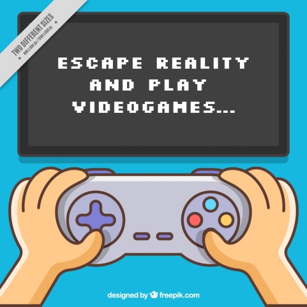 Free vector background of video game with an inspiring phrase