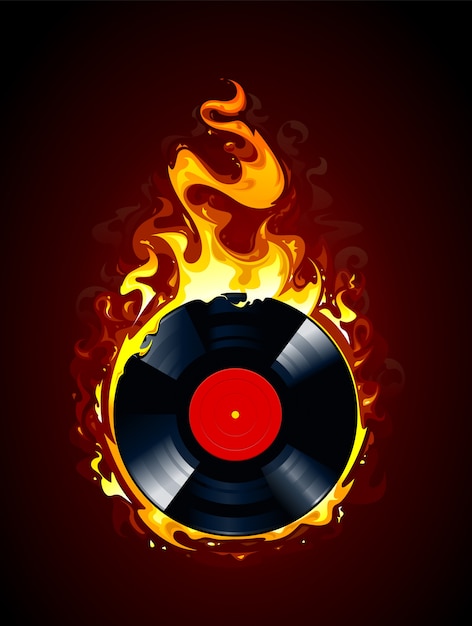  background of vinyl in flames