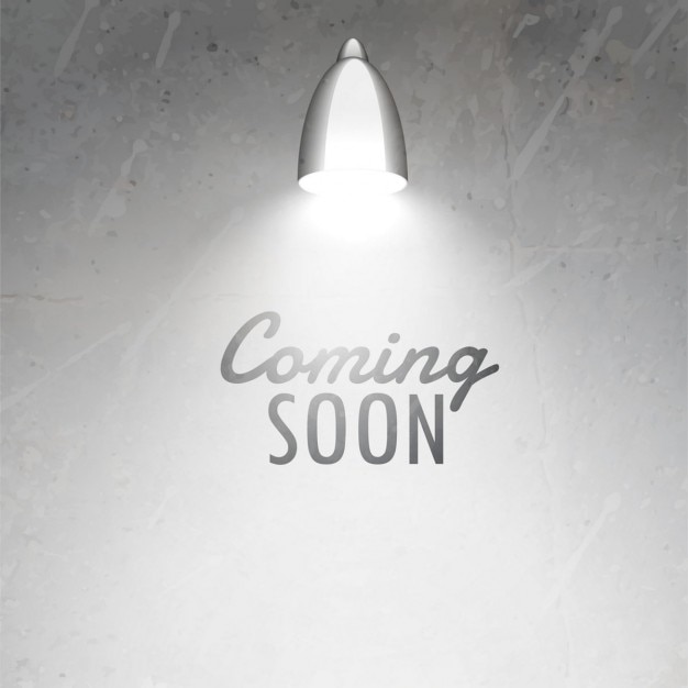 Background wall and lamp with text "coming soon"