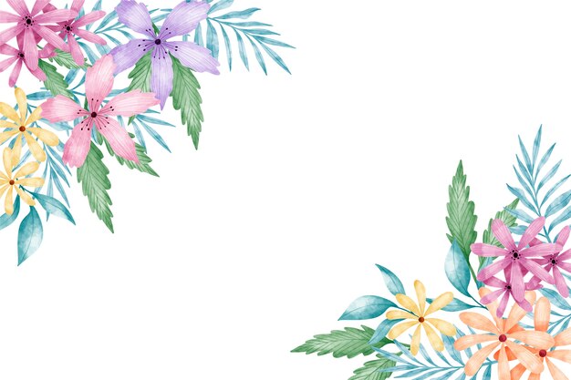 Background watercolor flowers in pastel colors