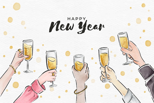 Free vector background watercolor new year