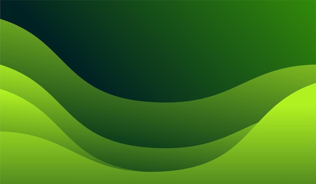 Бесплатное векторное изображение Фон волна зеленая абстракция с градиентным современным стилем