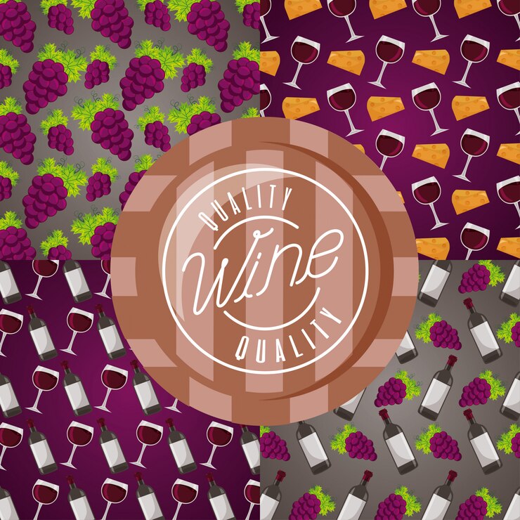 Free Vector background wine cup barrel grapes decoration