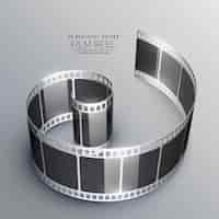 無料ベクター background with 3d film strip