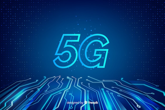 Free vector background with 5g technology