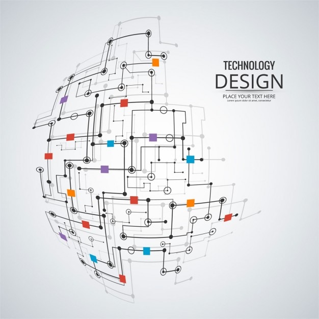 Бесплатное векторное изображение Красочный фон технологии