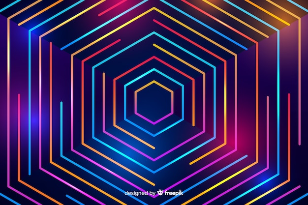 Free vector background with abstract neon shapes
