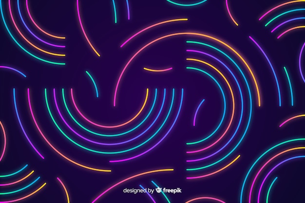 Free vector background with abstract neon shapes