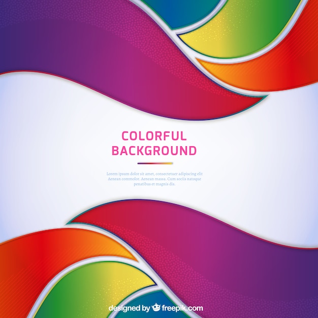 Free vector background with abstract waves of colors