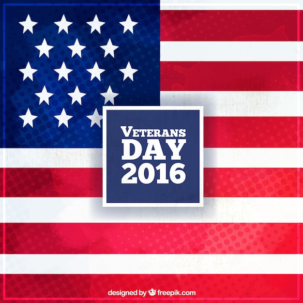 Free vector background with the american flag to celebrate veterans day