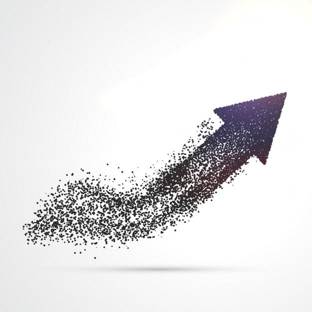 Free vector background with an arrow disintegrating