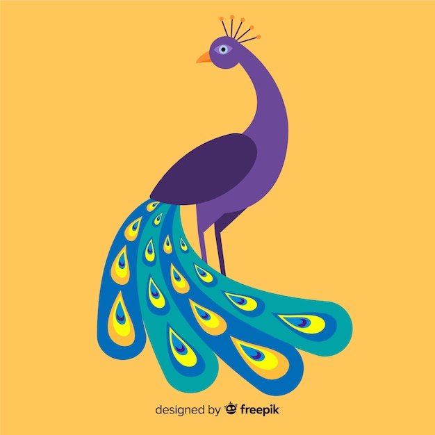 Free vector background with beautiful peacock