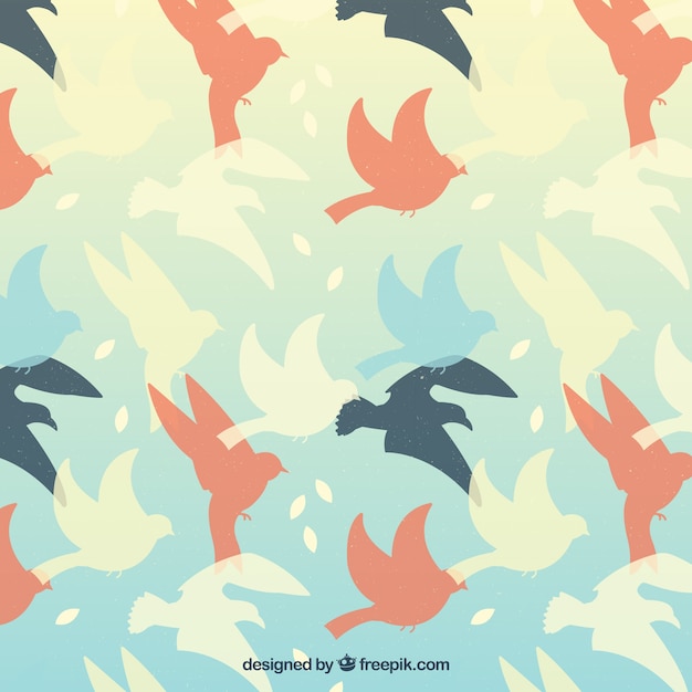 Free vector background with bird silhouettes