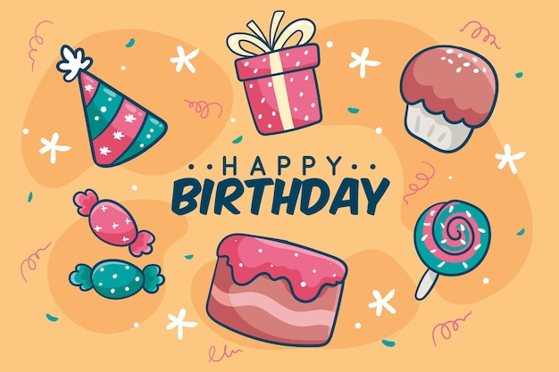 Free vector background with birthday design