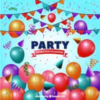 Free vector background with birthday party elements