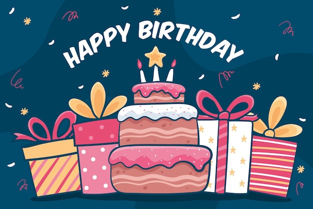 Free vector background with birthday theme