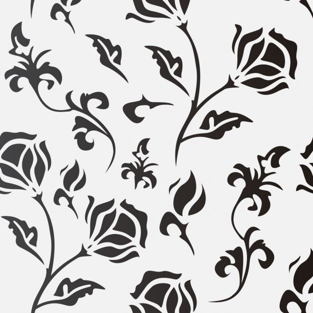 Free vector background with black flowers