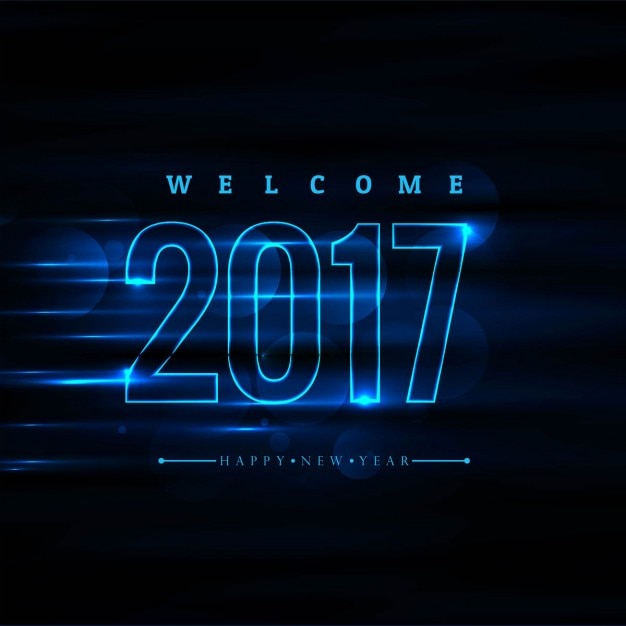 Free vector background with blue lights for new year