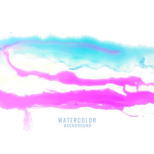 Free Vector background with blue and pink watercolor stains