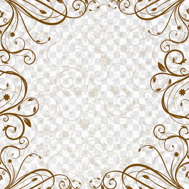 Background with a brown floral frame