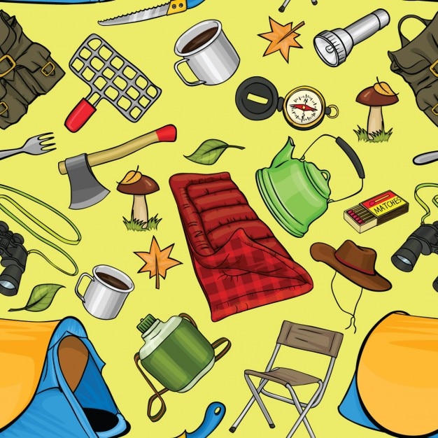 Background with camping elements