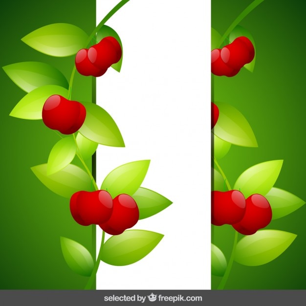 Free vector background with cherries