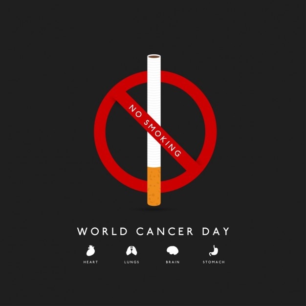 Vettore gratuito world cancer day no smoking poster