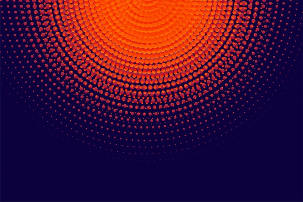 Free vector background with circular orange halftone