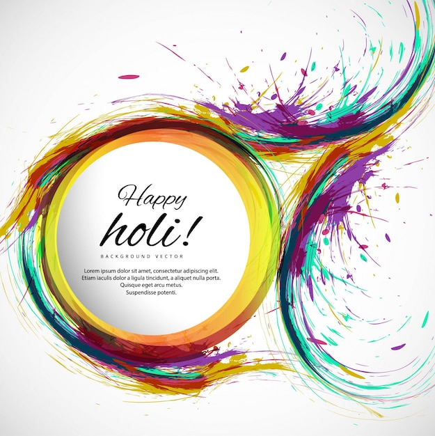 Background with circular shapes and watercolors for holi