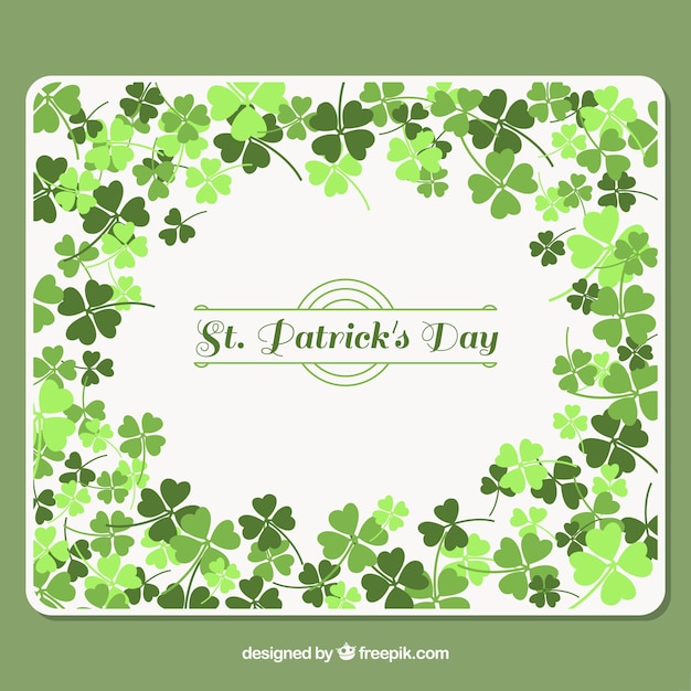 Free vector background with clovers in green tones for st patrick's day