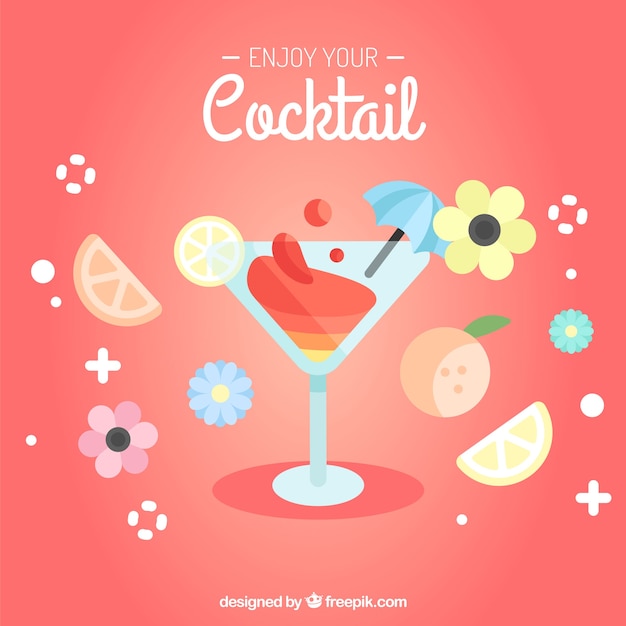 Free vector background with cocktail design