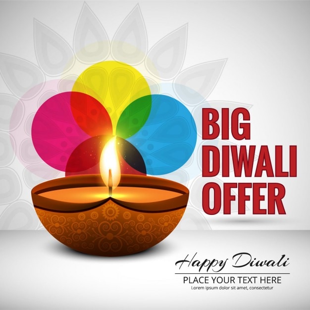 Background with colored circles for discounts on diwali