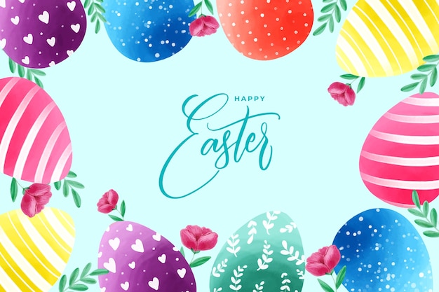 Background with colorful easter eggs