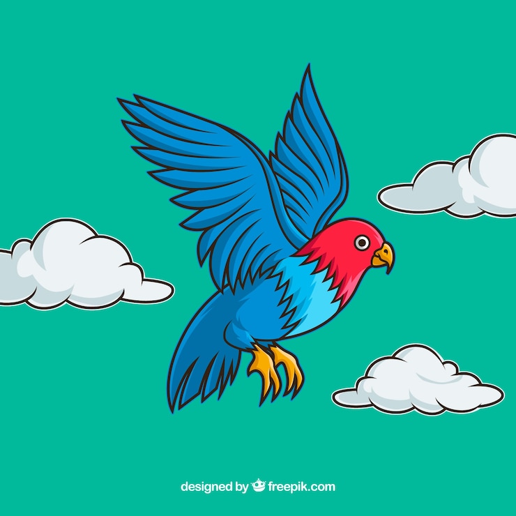 Free Vector background with colorful flying bird