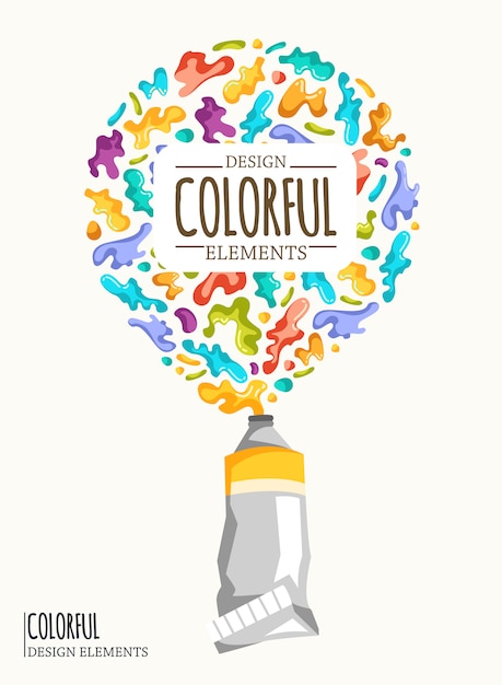 Free vector background with colorful spots and sprays on a white.