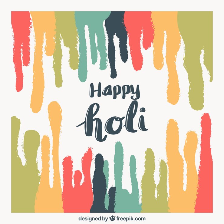 Free Vector background with colorful stains for holi festival