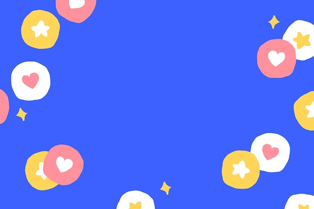 Free Vector background  with cute social media icons on blue