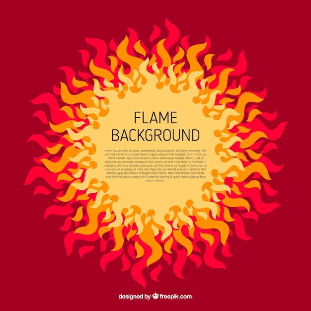 Free vector background with decorative flames