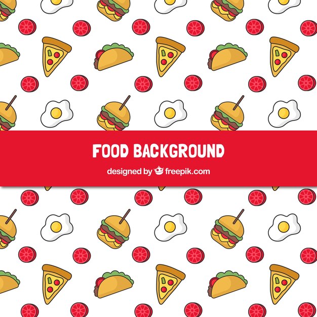 Background with different fast food