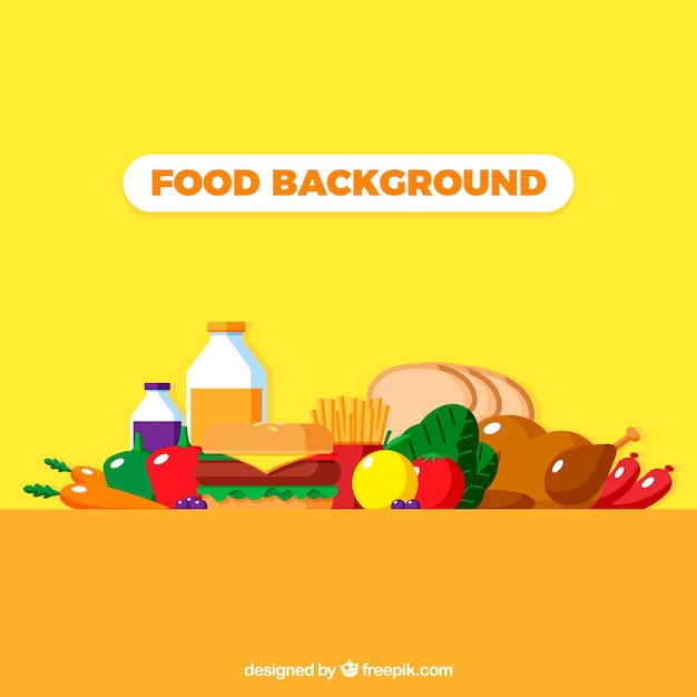 Background with different food