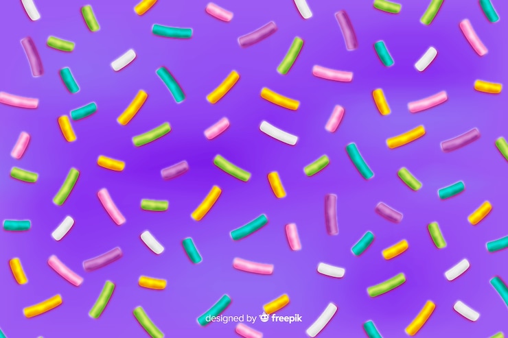 Free Vector background with donut glaze and sprinkles