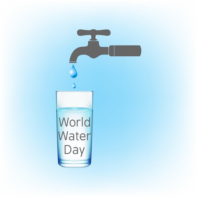 Free vector background with a dripping faucet for the world water day