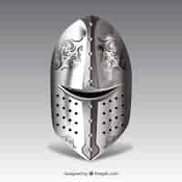 Free vector background with elegant helmet of armor in realistic style