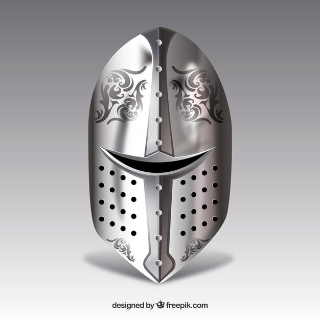 Background with elegant helmet of armor in realistic style