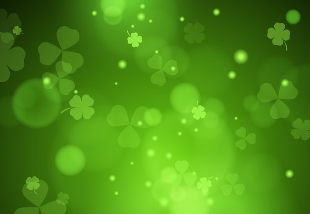 Free vector background with falling clover leaves