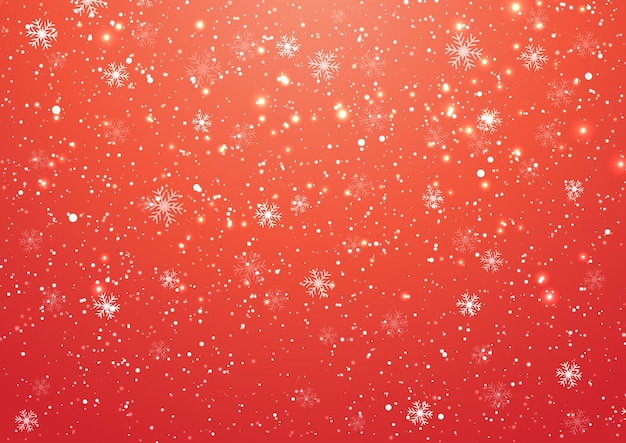 Background with falling snowflakes and bokeh lights design