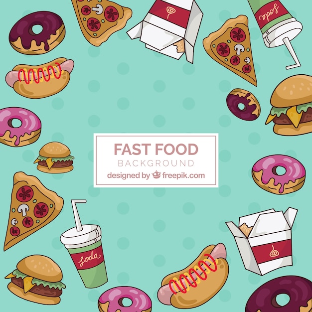 Background with fast food