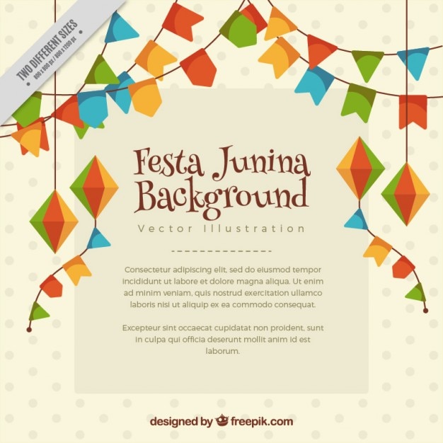 Background with festa junina garlands